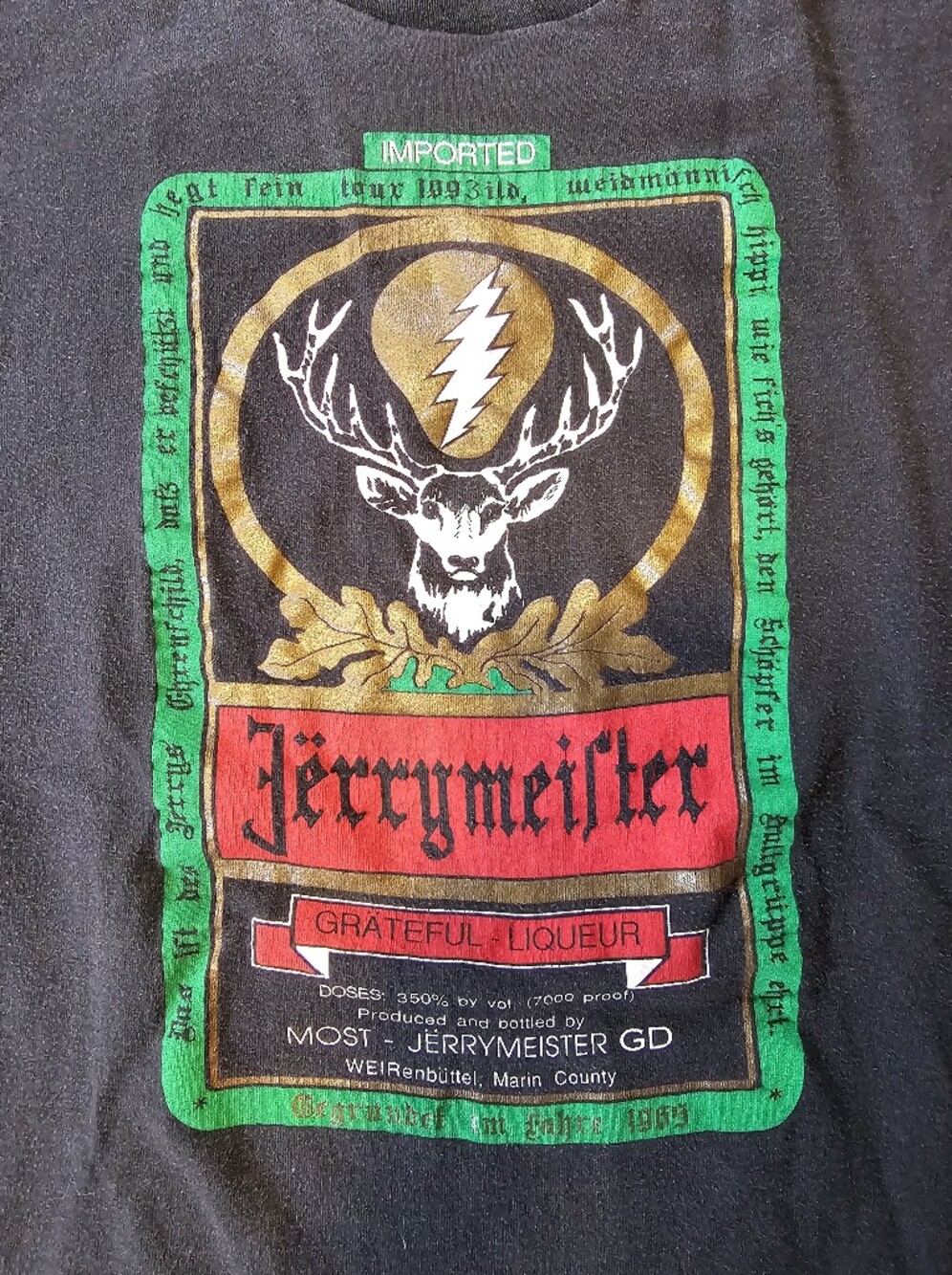 Vintage Gratful Dead Black Graphic T-Shirt - Picture 2 of 4